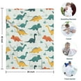 thumbnail image 4 of Light Green Dinosaurs Leaves Pattern Blanket,Comfortable Soft Lamb Wool Throw Blanket,All Season,Warm Lightweight Blankets for Sofa Bed Couch Living Room Chair,30"x40", 4 of 4