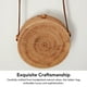 thumbnail image 4 of Bolso De Hombro De Ratán, Bolso De Playa Redondo De 20 Cm Con Correa De Cuero, Bolsa De Cesta Tejida Para Mujeres, Accesorio De Transporte De Estilo Tropical, 4 of 7