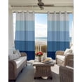 thumbnail image 4 of Blue Ombre Blackout Curtains 45 Inches Long for Bedroom, Modern Abstract Art Farmhouse Striped Thermal Insulated Room Darkening Black Out Window Curtain Panels Grommet Drapes for Living Room, 4 of 8