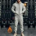 thumbnail image 2 of APEXFWDT Men’s Tracksuit Lounge Sets – Zipper Hooded Sweatshirt Jackets+ Drawstring Cuffed Jogger Sporty Casual Sweatsuits,L,Gray, 2 of 8