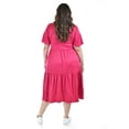 thumbnail image 3 of Vestido midi casual Roman Fashion /Tallas Extras, 4285 (Fiusha) fucsia 40, 3 of 7