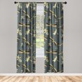 thumbnail image 3 of Ambesonne Dragonfly Curtains, Demoiselle Silhouettes, Pair of 28"x63", Grey Teal Sand Brown, 3 of 5