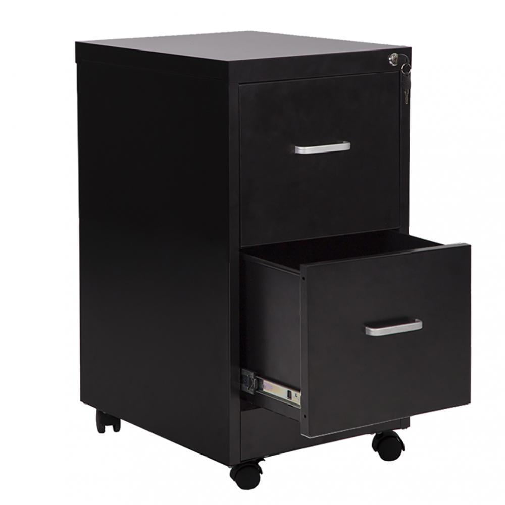 18 Wide 2 Drawer Letter Size Steel File Cabinet With Lock And 4 Wheels Walmart Com Walmart Com