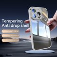 thumbnail image 5 of Dteck for iPhone 15 Pro Back Case, Shockproof Slim Clear Hard PC Back with Soft TPU Bumper Scratch Resistant Protective Transparent Anti-Scratch Phone Case, Gray, 5 of 5