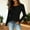 Black, variant on Olyvenn Dressy Cowl Neck Satin Blouse for Women Elegant Ruched Office Shirts Long Sleeve Business Casual Tunic Tops Black XXL