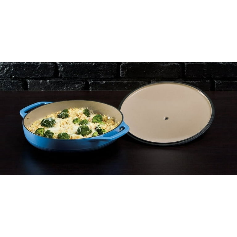 Lodge 3.6 Quart Enameled Cast Iron Oval Casserole With Lid – Dual Handles –  Oven Safe up to 500° F or on Stovetop - Use to Marinate, Cook, Bake,  Refrigerate and Serve – Caribbean Blue: Lodge Enamel Dutch Oven: Home &  Kitchen 