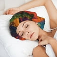 thumbnail image 6 of Rateoe Abstract Tree Castle Pattern Silk Satin Hair Bonnet for Sleeping, Adjustable Sleep Cap Turban for Women , Curly Straight Hair Long Large Braid, 6 of 6