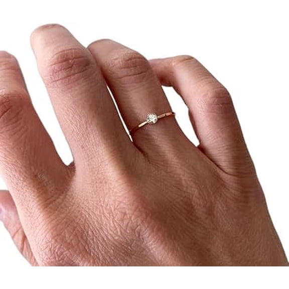Gemstone ring, Natural Cubic Zircon ring, CZ Ring, April birthstone, women ring, gold micron ring, 925 sterling silver, dainty Ring, Minimalist, Single Stone Ring, Christmas Gift, Wedding Rings,
