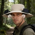 thumbnail image 7 of Coollooc Solar Powered Fan Hat with 2 Fan, 24 Inch Wide Brim USB Solar Fan Outdoor Fishing Hat, Adjustable UPF 50+ Bucket Camping & Beach Hat with Fan Built in for Men Women(1-Beige,24 Inch), 7 of 7