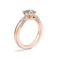 thumbnail image 3 of 0.70 Ct Cushion Cut Natural Diamond Stylish Solitaire with Accents Ring for Anniversary Solid 14K Rose Gold Size 4, 3 of 8