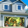 thumbnail image 3 of Enchanted Forest Garage Door Decorations Background Mushroom Butterfly Garden Fairy Tale Spring Wonderland Jungle House Grass Girls Birthday Photography Backdrops Decor Banner Cover 16X7FT, 3 of 5