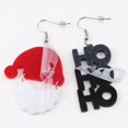 thumbnail image 4 of Pendientes colgantes de Papá Noel HO para mujer, regalo de Navidad, sombrero rojo de Navidad, gafas, chica, letra OH FUDGE, pendiente colgante Irregular, joyería, 4 of 4