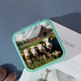 thumbnail image 4 of Creowell Cows Barn Field Travel Jewelry Box for Necklaces Rings Earrings Green, 4 of 5