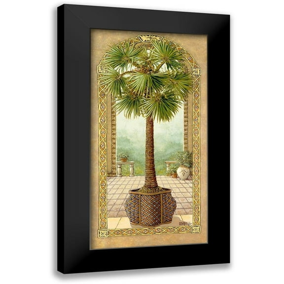 Kruskamp, Janet 9x14 Black Modern Framed Museum Art Print Titled - Palm Tree in Basket II