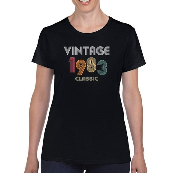 Classic Vintage Since 1983 T-shirt Women's -SmartPrintsInk Designs