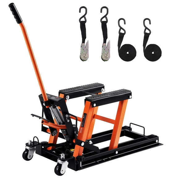 Hydraulic Motorcycle Jack 1500 lbs - ATV Scissor Lift Jack, 4.7-15 Inch Scissor Jack Stand with 4 Wheels, Hydraulic Foot-Operated Hoist Stand for Motorcycle ATV UTV - 1 Piece