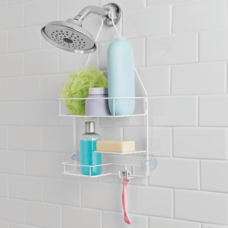 Mainstays Basic Hanging Shower Caddy with Shelves, White photo 1
