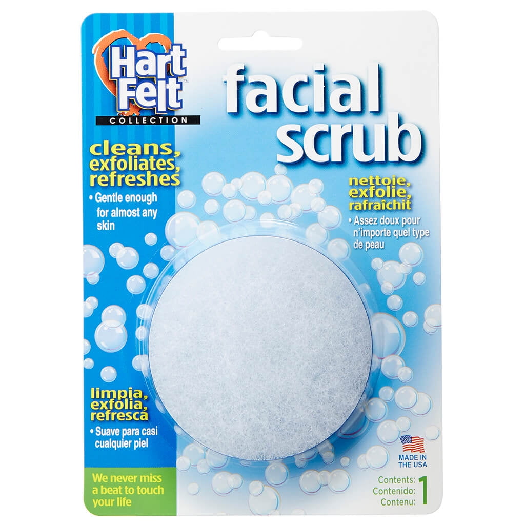 HartFelt Facial Scrub Round Exfoliating Skin Care Sponge Pad, Made in