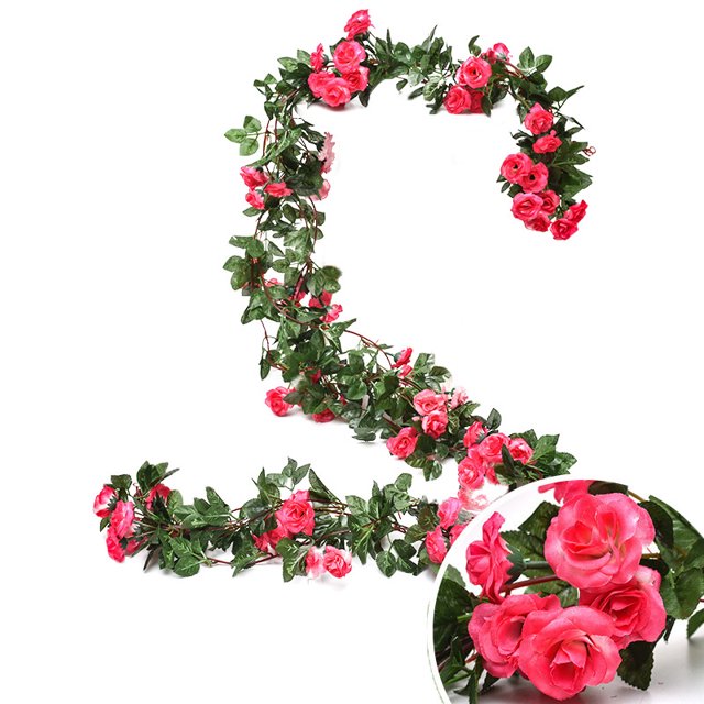 Artificial Rose Garland Hanging Simple Faux Rose Vine Floral Garland Decoration