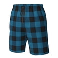 thumbnail image 2 of Yiaed Blue Black Plaid Print Men's Swim Trunks with Lining Quick Dry Sports Shorts Beach Shorts Boardshorts-Large, 2 of 5