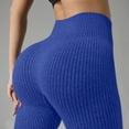 thumbnail image 6 of YanHoo Scrunch Butt Lifting Tummy Control High Waist Workout Leggings for Women Seamless Compression Ribbed Knit Gym Yoga Pants Leggings Blue,L, 6 of 8