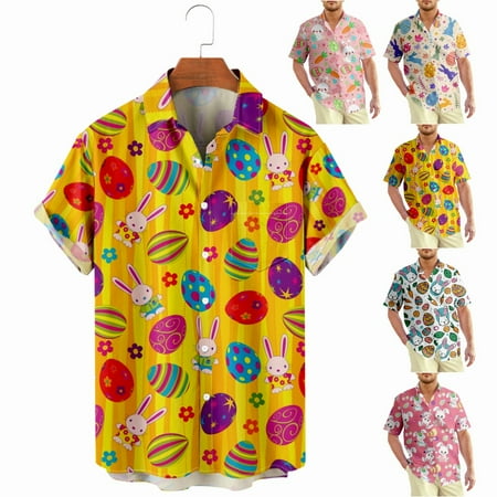 

Easter Graphic Hawaii Shirts Printed Breathable Clothing Apparel for Men Women