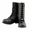 thumbnail image 5 of Milwaukee Leather Women's Graze Black Leather Lace-Up Motorcycle Boots with Zipper Pocket MBL9369 5.5, 5 of 10