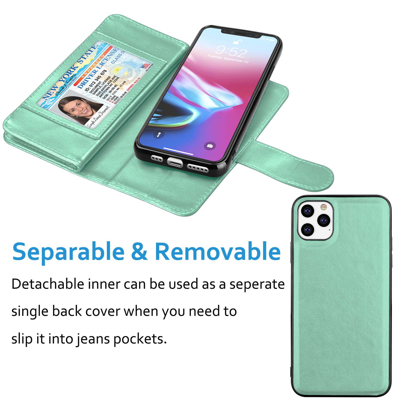 iPhone 11 Case, Cellularvilla Diary Style Pu Leather Wallet [Card Slot]  [Square-Pattern] [Magnetic Closure] [Wristlet] Flip Stand Case For Apple  iPhone 11 