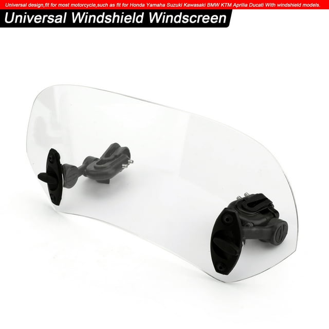 Universal Adjustable Clip On Windshield Extension Spoiler Wind Deflector Clear