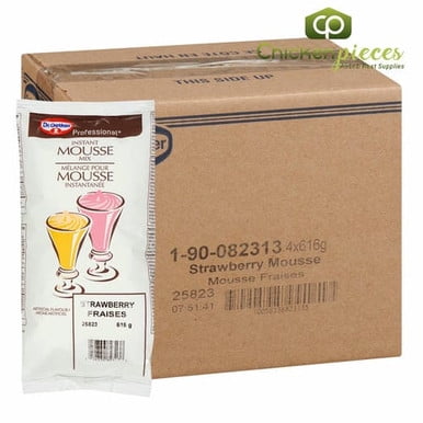 Oetker Mélange pour Mousse Fraise Instantané 616g/1.36lbs (4/caisse)-Fabriqué au Canada