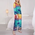 thumbnail image 3 of Picia Hawaiian Island Dolphin Pattern Women’s Long-Sleeve Sleepwear Set - Soft 2-Piece Loungewear with Pockets, Comfy PJs for Relaxing Nights-X-Large, 3 of 7