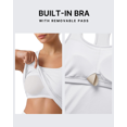 thumbnail image 5 of G4Free Ribbed Removable Built in Bra Workout Tank Tops Woman Racerback Square Neck Yoga Top Lightweight Athletic Tanks, 5 of 8