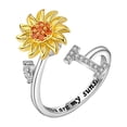 thumbnail image 1 of Fiudx Anillo Giratorio Girasol con 26 Letras, Anillo Girasol Abierto para Descomprimir La Ansiedad, Anillo Femenino, 1 of 2
