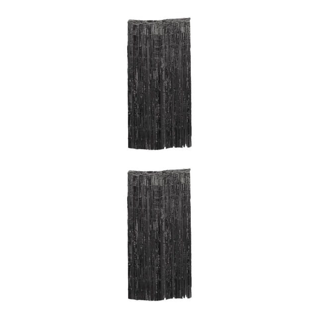 Baohd Rideau à Franges à Sécurité pour les Doigts pour un Bon Effet de Démonstration Décorations de Fête Noir 2ensemble