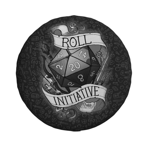 DND Dungeons And Dragons Spare Tire Cover Animal Cute Cartoon Weatherproof Universal Wheel Protectors Camper Tire Covers for Trailer Rv Travel