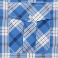 thumbnail image 4 of Coevals Club Men's Western Shirt Cowboy Plaid Country Pearl Snap Button Short Sleeve Two Pockets Work Shirts 29 Blue White 4X-Large, 4 of 7