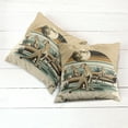 thumbnail image 6 of Ambesonne Cheetah Throw Pillow Cover 2 Pack, Wild Cats Chilling Retro, 20", Camel and Pale Teal, 6 of 7