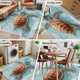 thumbnail image 5 of Coastal Sea Turtle 4x6 Area Rugs for Living Room, Beach Ocean White Floral Starfish Non Slip Floor Mat Washable Low-Profile Indoor Carpet for Bedroom, Dining Room, Bathroom, 5 of 9