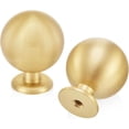 thumbnail image 1 of 5-Pack Small Solid Brass Cabinet Knobs, Round Ball Gold Knobs for Dresser Drawer, 0.9-Inch Diameter, Mini Sphere Pulls, Brushed Brass Finish 5-Pack Small-0.9 Inch, 1 of 8