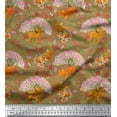 thumbnail image 1 of Soimoi Viscose Chiffon Fabric Tree,Floral & Deer Animal Fabric Prints by Yard 42 Inch Wide, 1 of 1