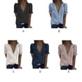 thumbnail image 3 of Camiseta de mujer Encaje Cuello en V Camisa de manga corta Blusa Top casual, Albaricoque, XL Scienceny  AP001454-24, 3 of 5