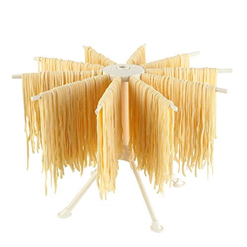Collapsible Pasta Stand Rack with 10 bar Household Kitchenware Homemade Pasta Gadget Noodles Stander-Easy to Install and Store Pasta Drying Rack 