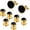 Gold Plated, variant on Cuff Links Mens Stainless Steel Cuff Links and Studs Set Black Cufflinks for Men Tuxedo Studs Buttons for Formal Kit Business or Wedding Shirts