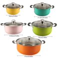 thumbnail image 3 of Bamboohart 10 piece various colors stainless steel cookware set  non stick cookware set  frying pan  flat bottomed pan  stew pot  equipped with lid  multifunctional  stylish and durable, 3 of 6