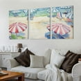 thumbnail image 2 of ONETECH  Umbrella Cove Horizontal - Light Canvas Wall Decor by Artist Paul Brent for Living Room, Bedroom, Bathroom, Kitchen, Office, Bar - Ready to Hang 12''x16''X3 Panels, 2 of 4