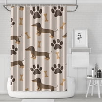 Dachshund and Paws Shower Curtain 72"x72" ,Bathroom Decorative Shower Curtains Set with 12 Hooks,Modern Waterproof Washable Shower Curtain