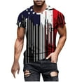 thumbnail image 2 of Zylanna Men's Casual T-Shirts, Independence Day Fashion Short Sleeve Crew Neck Shirts for Men Tee Blue Size 5XL, 2 of 5