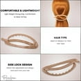 thumbnail image 3 of Parcelona French Plain Oval Simple Large Metal Free Hair Barrette for Women, 3 of 62
