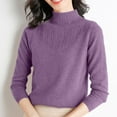 thumbnail image 2 of Holzkary Turtleneck Sweaters for Women Long Sleeve Knitted Base Layer with A Loose Inner Sweater Long Sleeve Knitted Pullover Tops Seamless Slim Fitted Lightweight Casual Thermal Tops Purple 3Xl, 2 of 9
