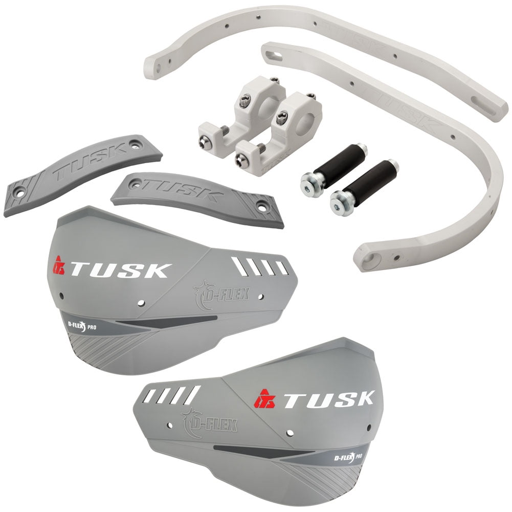 Tusk D-Flex Pro Handguards Silver Bar/Grey Plastics 1 1/8 Bars For GASGAS EC 200 2004-2015 2017